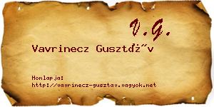 Vavrinecz Gusztáv névjegykártya